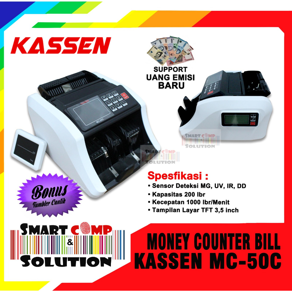 Mesin Penghitung Uang Kassen MC50C / MC-50C UV Magnetic Money Counter