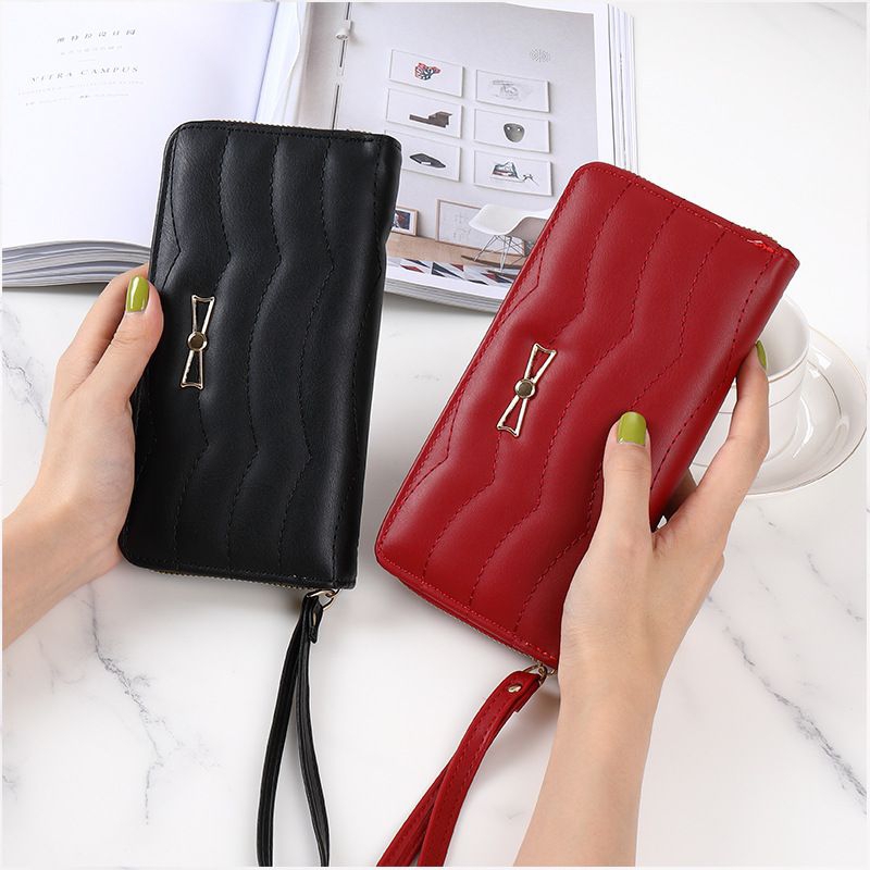 dompet wanita lipat panjang import premium motif pita wallet