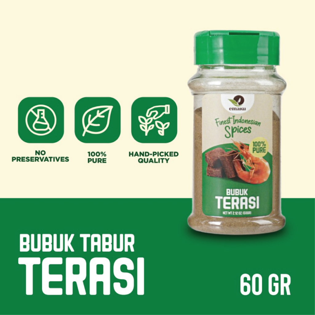 Emaku Indonesian Terasi Powder / Bumbu Masak Terasi Bubuk No MSG 60g