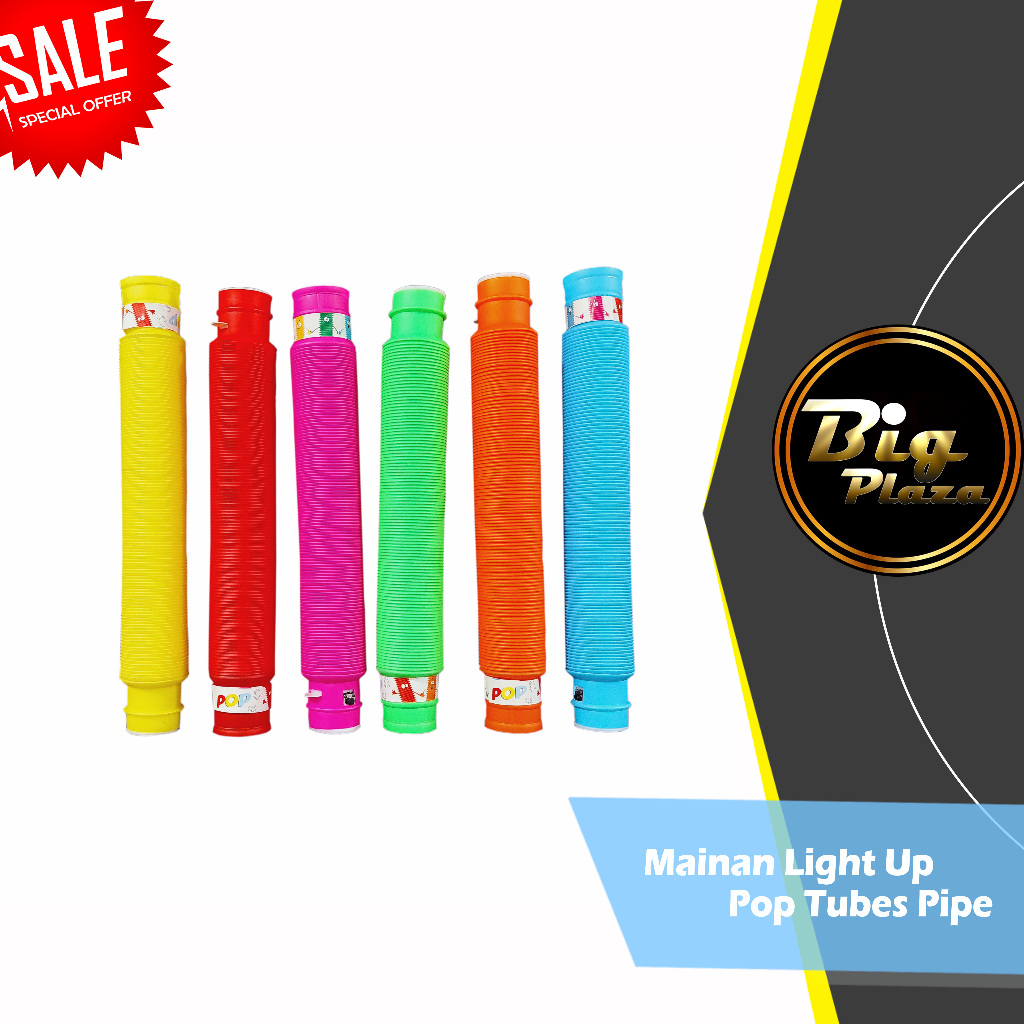 Pop Pipe Tubes LED Fidget Toys Light Stick Mainan Anak Pipa Viral 0851