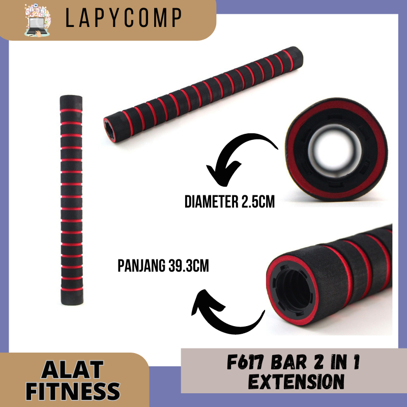 F617 BAR 2in1 EXTENTION ALAT PENYAMBUNG 2 DUMBBLE DIAMETER 2.5CM MURAH - ALAT FITNESS BARBEL BERKUALITAS