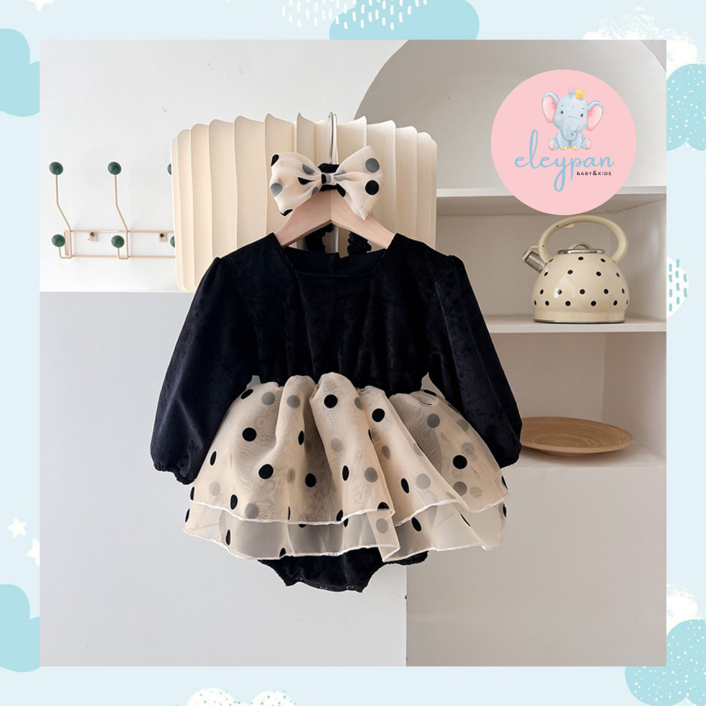 Dress Bayi Premium Import Free Bandana Gaun Pesta Rok Kembang Tulle Tile Romper Lengan Panjang Baby Girl Anak Perempuan