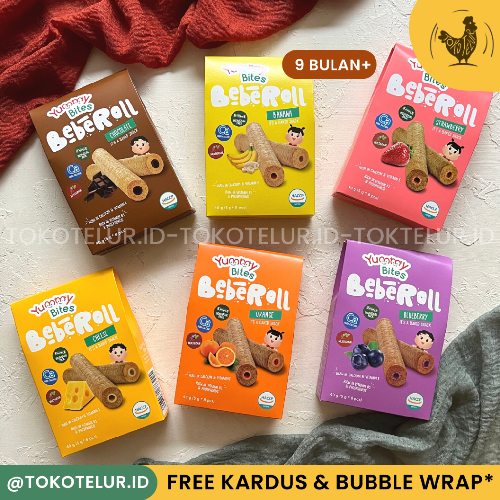 YUMMY BITES - Beberoll Cemilan Snack Biskuit MPASI - Bayi - Anak 40Gr