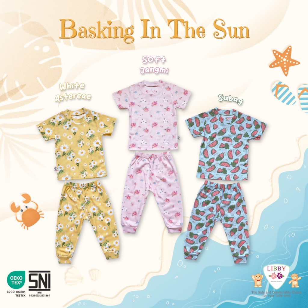 Libby Setelan Oblong NB-XXL Setelan Tipis Pendek Panjang PIXIE DUST Boy Girl Series Lembut