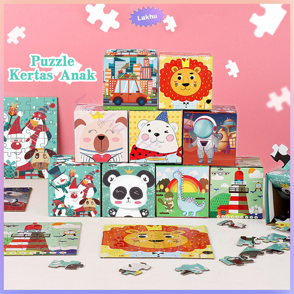 JCHO Puzzle Kertas Anak Mainan Edukasi Anak Puzzle Gambar Kartun Motif Cartoon