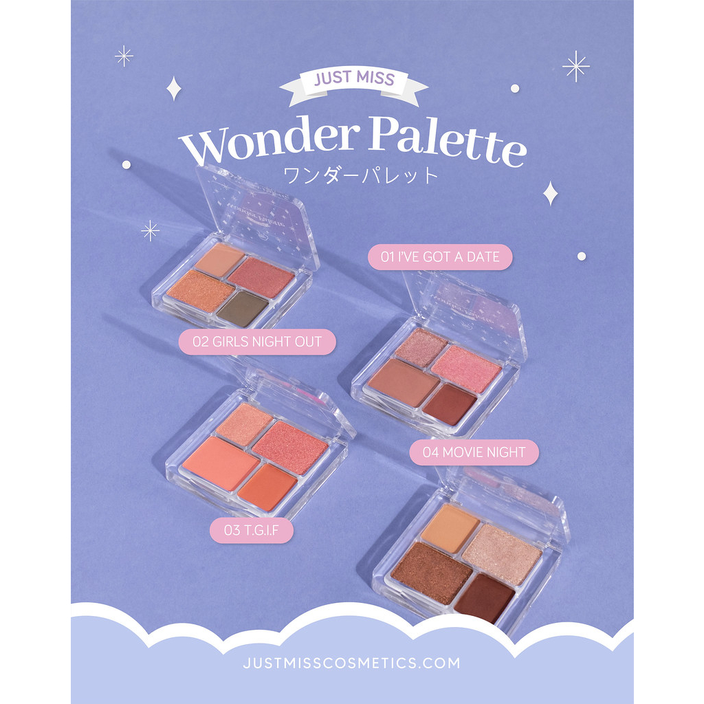 JustMiss Wonder Palette Eye Shadow 4 Warna Makeup Mata Cosmetic Komestik Perona Mata PALETTE-01