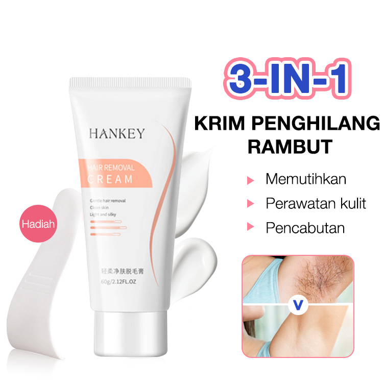 3 in 1 FDA Painless Hair Removal Cream Ramah Kulit Flawless Moisturizing - Kontrol Rambut Tahan Lama 40 Hari