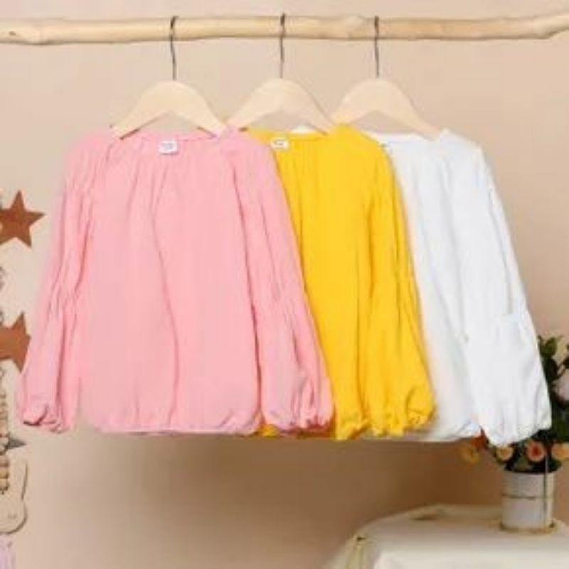 Blouse Anak Perempuan LIVIA / Blouse Anak Perempuan LENGAN PANJANG POLOS ANAK UMUR 1-5tahun