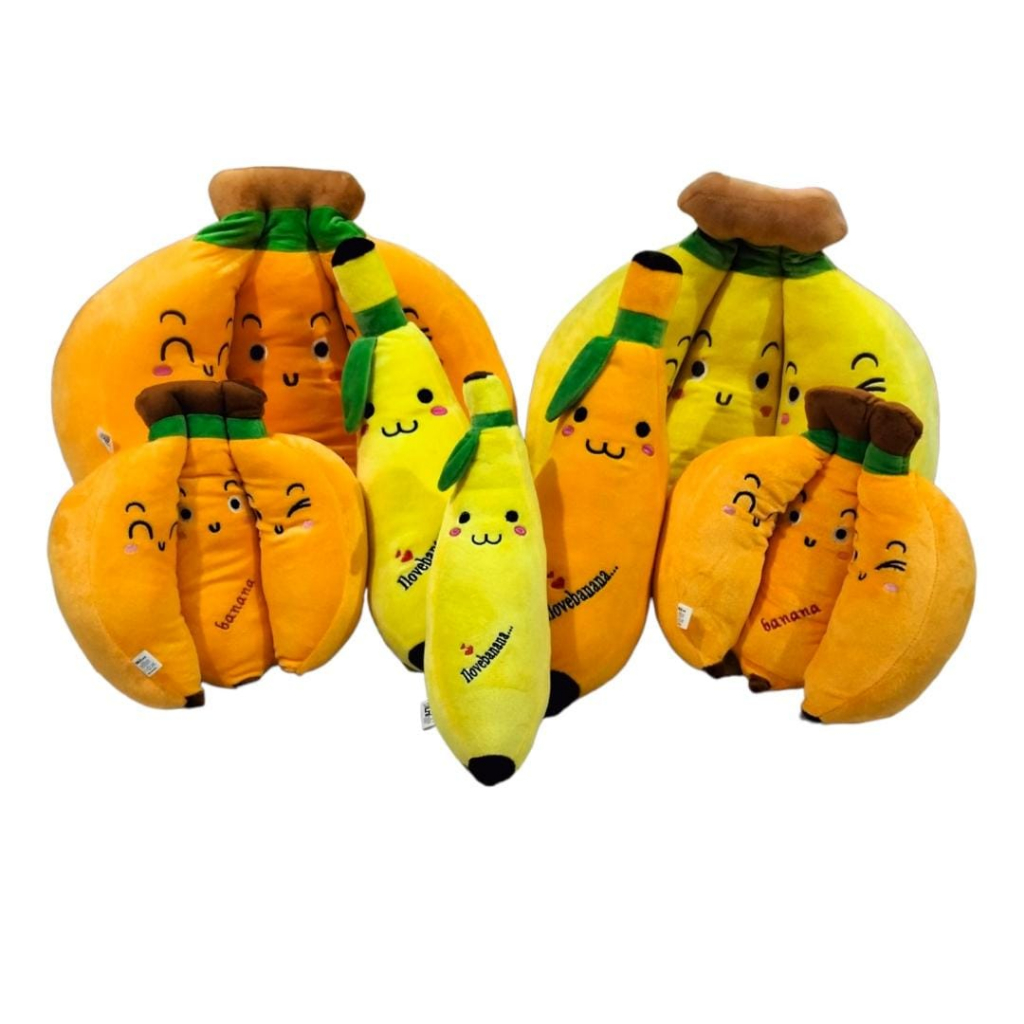 BONEKA BUAH PISANG,BANANA LOVE,THREE BANANA,PISANG JUMBO