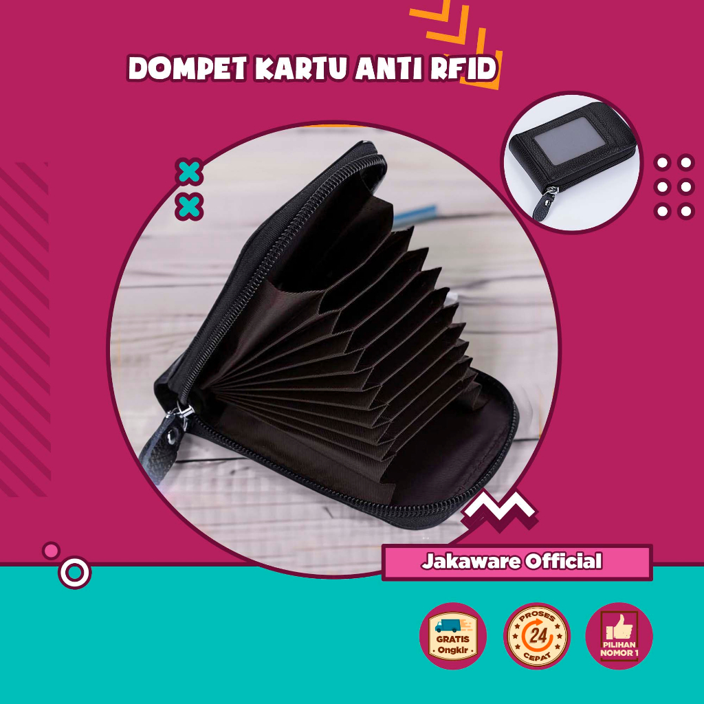 DOMPET KARTU ANTI RFID TRAVEL BAHAN KULIT MULTIFUNGSI TEMPAT CREDIT CARD PRIA WANITA ATM PENGAMAN NA