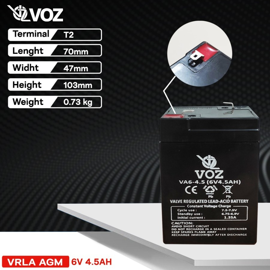 Voz Baterai VRLA 6V 4.5 Ah |Baterai Timbangan |Baterai Lampu Emergency