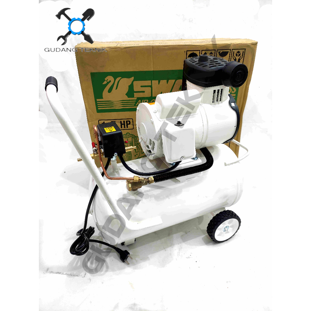 Kompresor Angin 22 Liter OILESS Listrik 1.5HP DR175 SWAN / Air Compressor Silent Udara Tanpa Oli Kompresor Listrik 22 Liter 1 Hp DR 175 SWAN