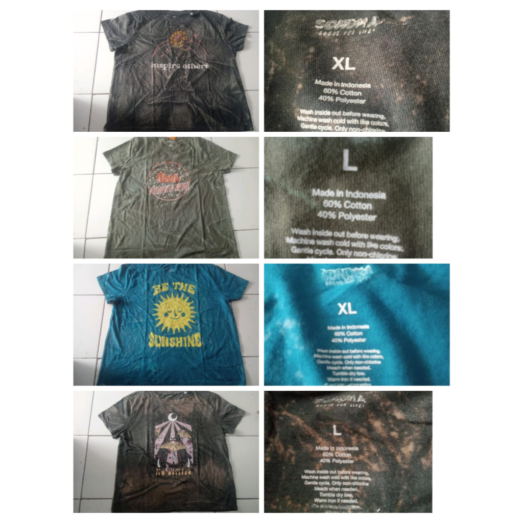 KAOS KATUN LENGAN PENDEK MOTIF RANDOM