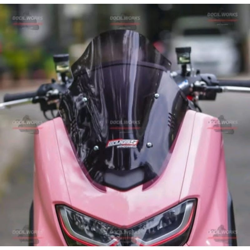 Windshield Visor Model TDR Sirip Hitam Smoke Bening Yamaha Nmax New Old Kualitas Terbaik