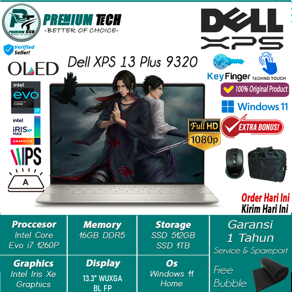 Laptop Dell Xps 13 Plus 9320 Intel I7 1260P 16Gb 512Gb Iris Xe Graphic Wuxga Windows 11 Home Original