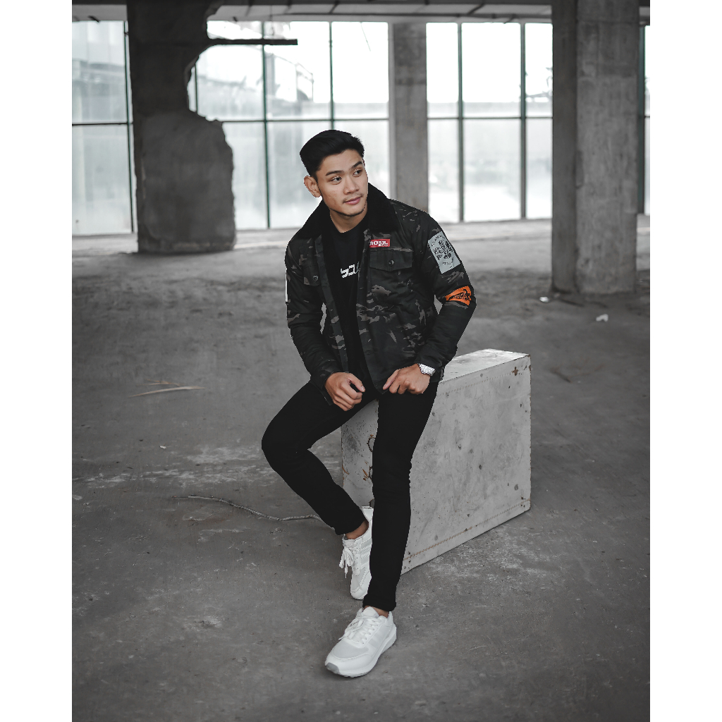 Jaket Pria Camo Loreng Jacket Sunmori Bahan Dalam Sherva Tebal