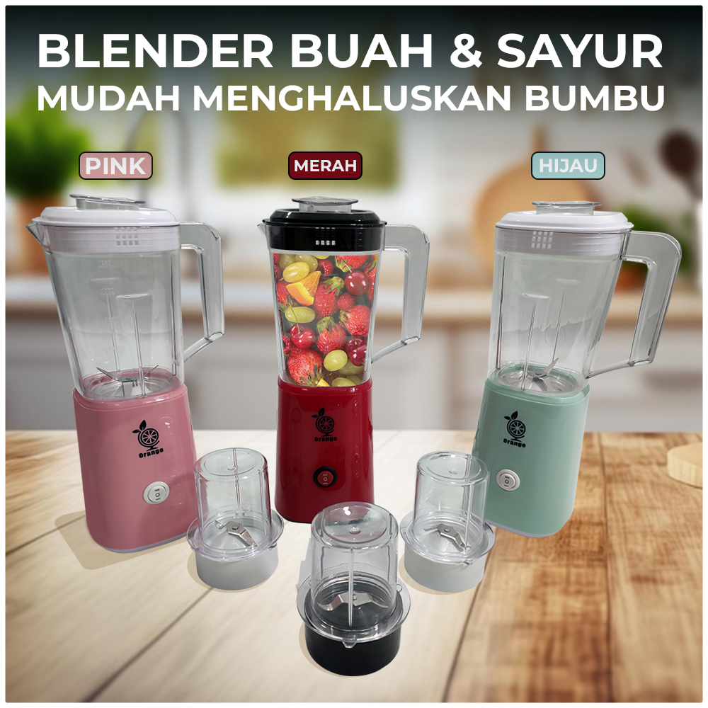 Blender Tabung Kaca 2in1 Blender Buah Sayur Bumbu Mesin Penggiling Blender Serbaguna