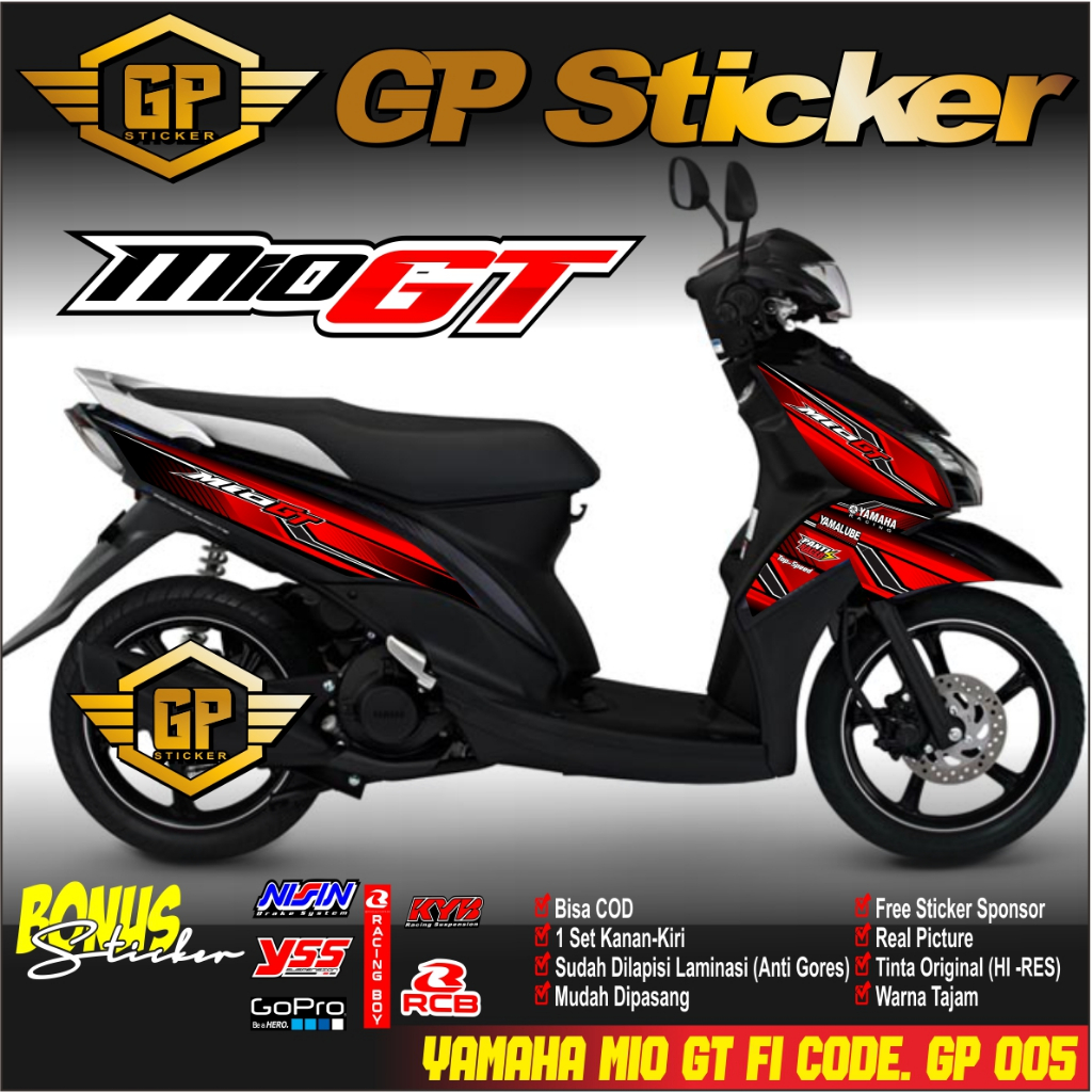 Striping Mio GT - Stiker Sticker Striping Lis Yamaha Mio GT - Striping Vinyl/Hologram Mio GT GP 005