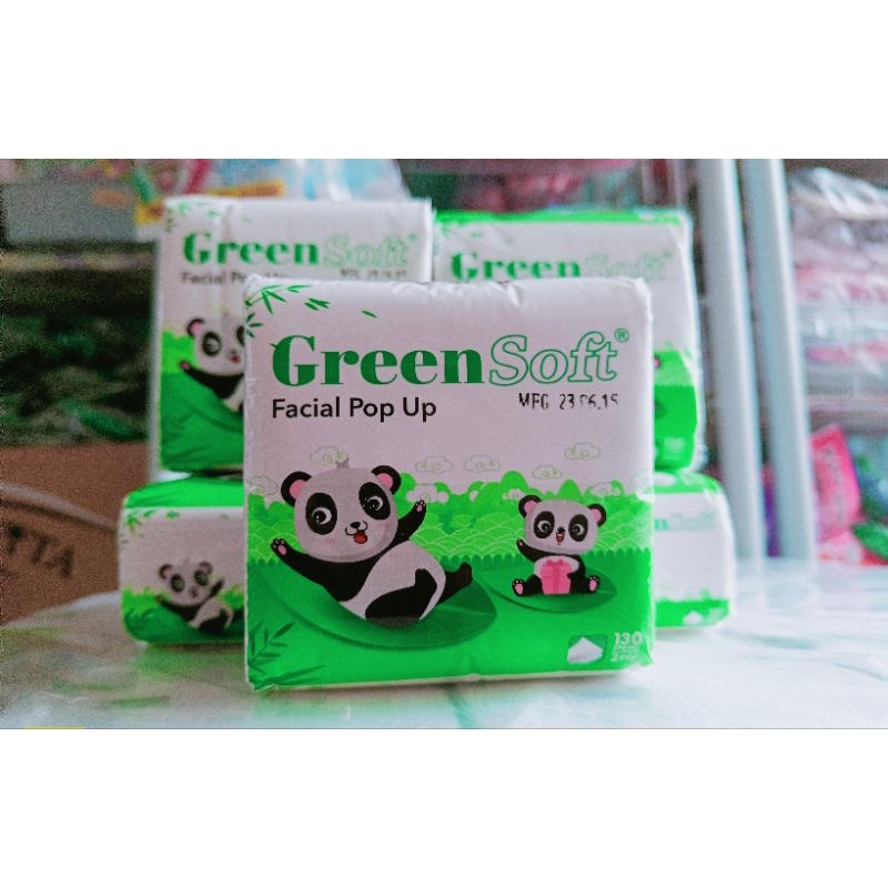 ♥️G.A.SHOP♥️ TISU GREEN SOFT FACIAL POP UP 2PLY 130SHEET / TISU TRAVELING