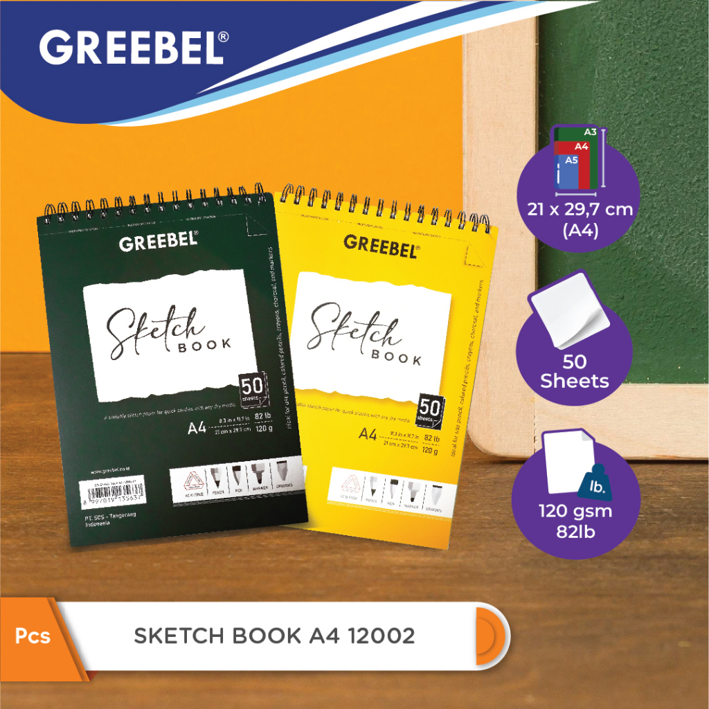 

GREEBEL SKETCHBOOK A4 12001 12002 12003/ Buku Gambar Sketsa/ Drawing Book