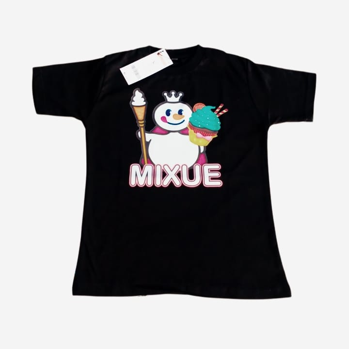 Kaos sablon dtf gambar mixue unisex viral usia 1-7 tahun