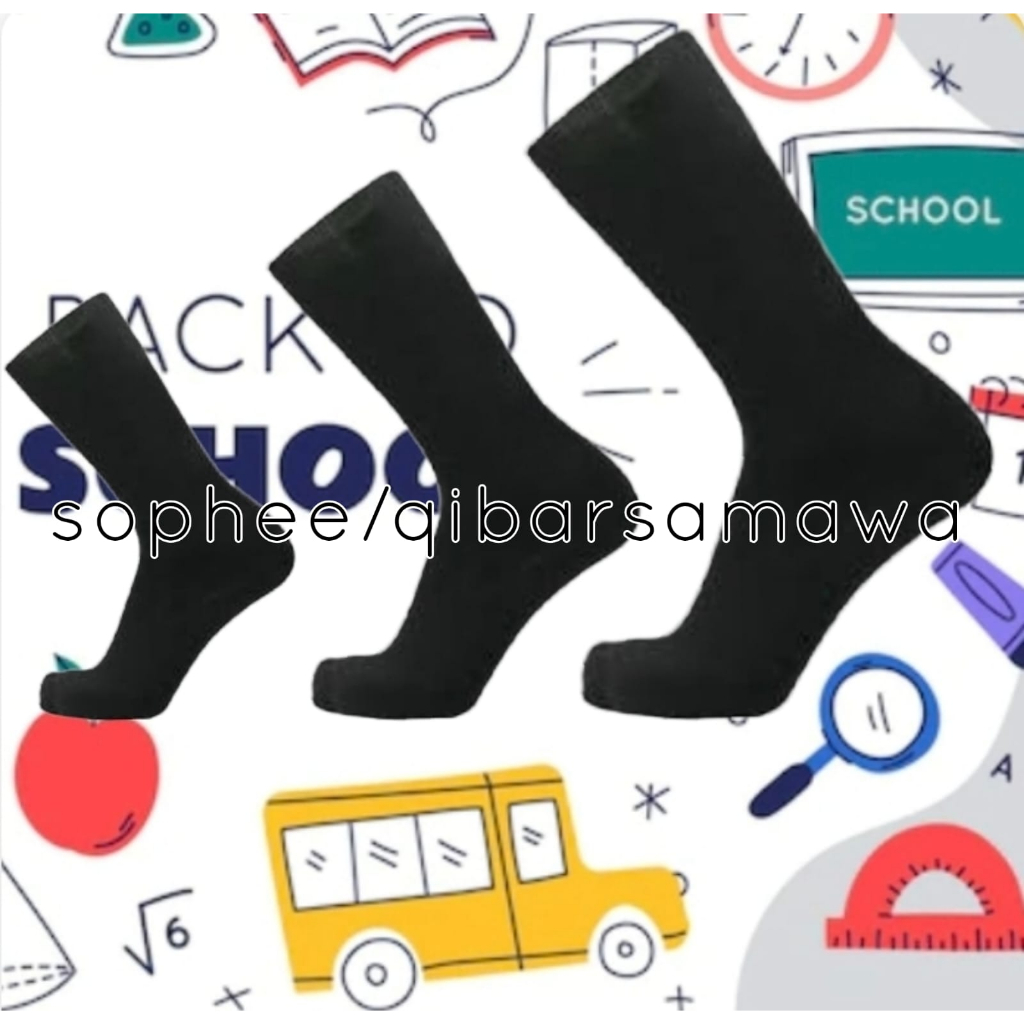 Kaos Kaki Sekolah Hitam Putih SD SMP SMU