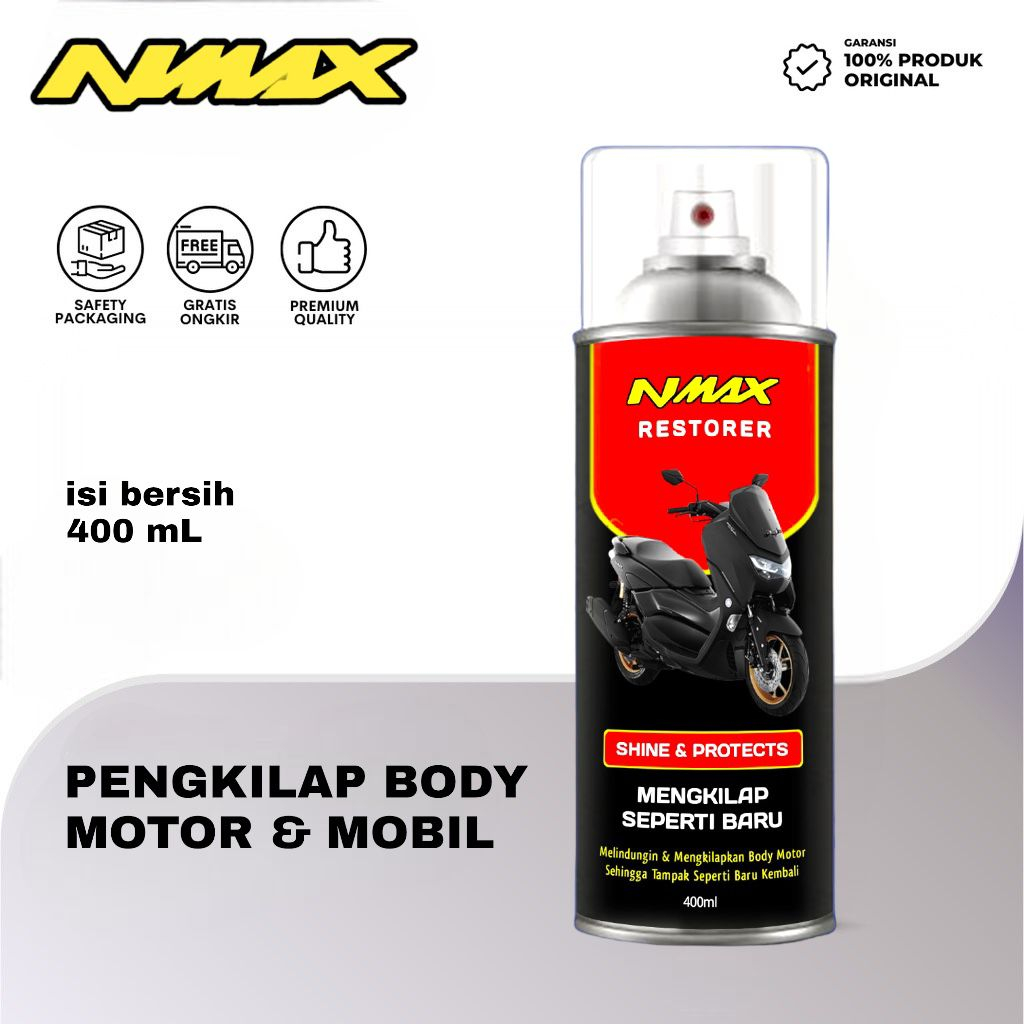 Paket Hemat 2 Botol Nmax RESTORER (Pengkilap &amp; Penghitam Body Motor / Mobil / Ban) Free Lap Back To New Restorer