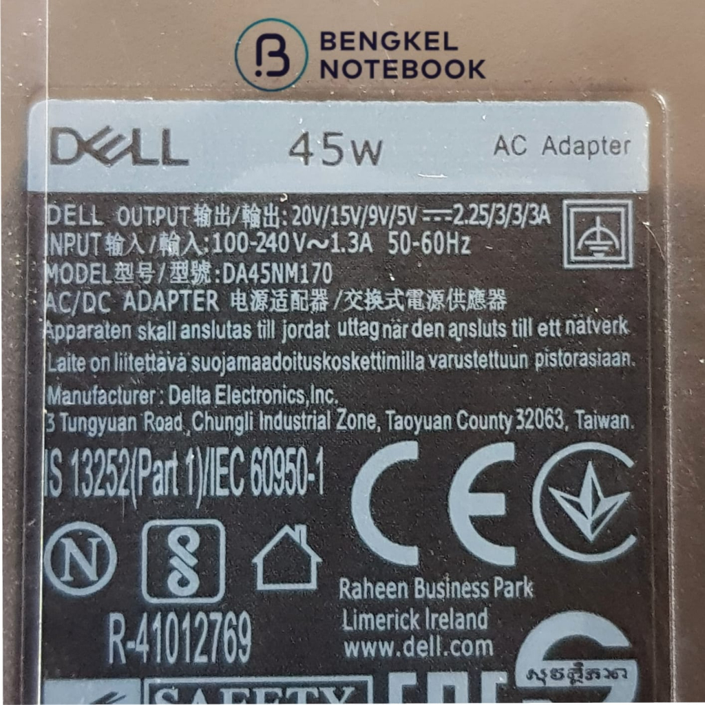 Adaptor Dell 20v 2.25A / 5v 2A 45W LA45NM150 Type C USB C Dell XPS 13 9365 9370 9380 7370 5285 5290 7390 7370 5175 5179 7275 0HDCY5 ORIGINAL