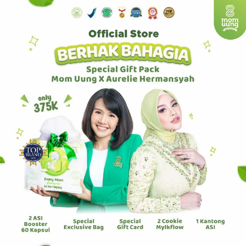 Mom Uung Special Gift Pack Berhak Bahagia / Paket Menyusui / ASI Booster / Cookie Pelancar ASI Choco