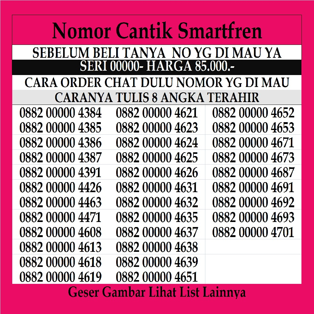 Nomor Cantik Smartfren 4G LTE 11 Dan 12 Digit Kartu Perdana Prabayar Nomer Smart fren