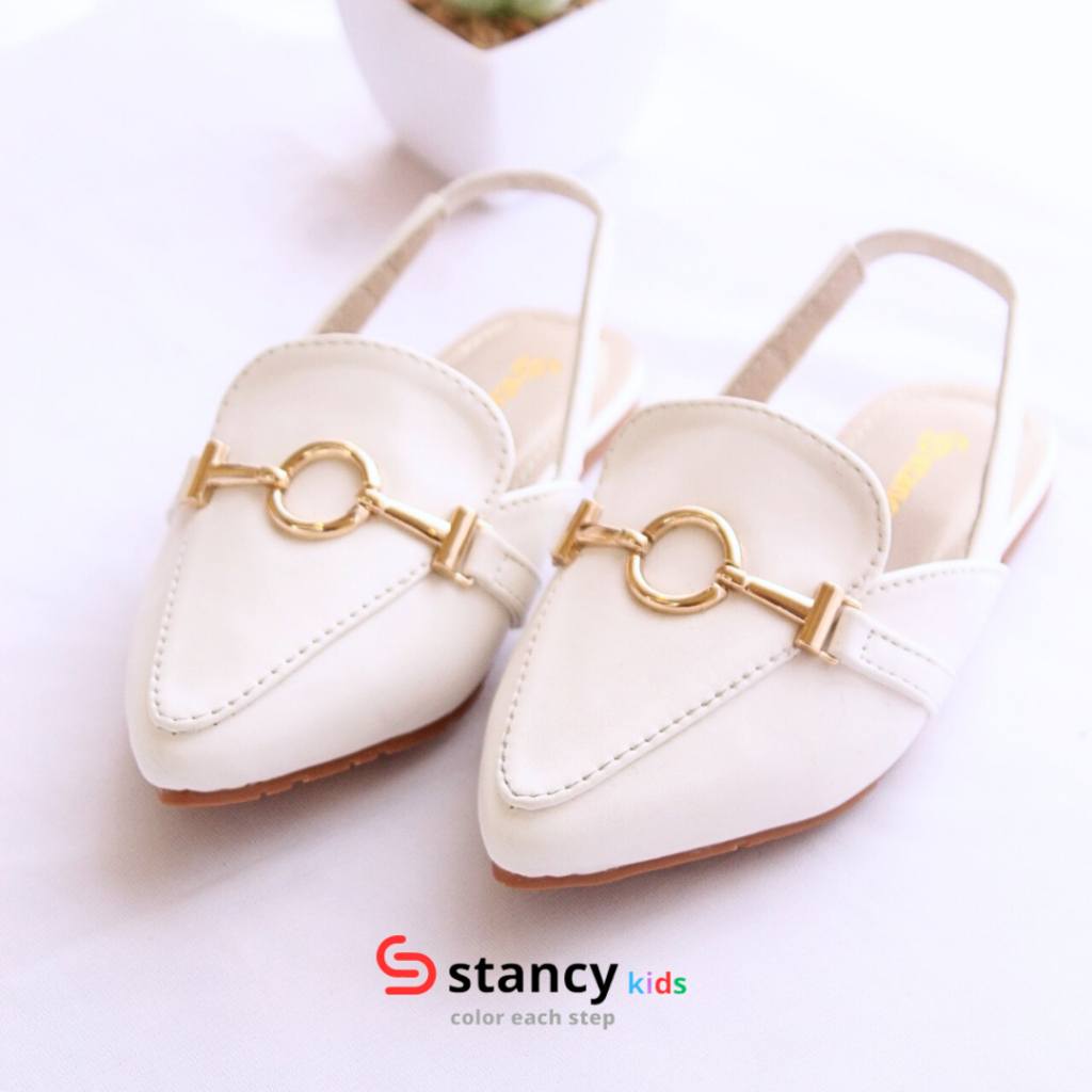 Stancy Kids x janitra Sepatu Sandal Anak Fashion casual  premium  Slipper albani bahan polos sol karet dan acc  logam