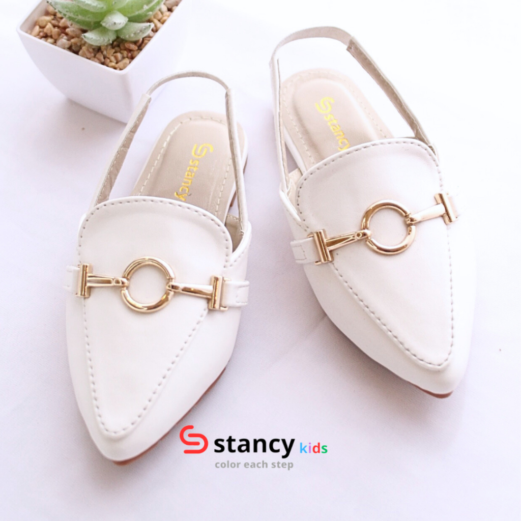 Stancy Kids x janitra Sepatu Sandal Anak Fashion casual  premium  Slipper albani bahan polos sol karet dan acc  logam