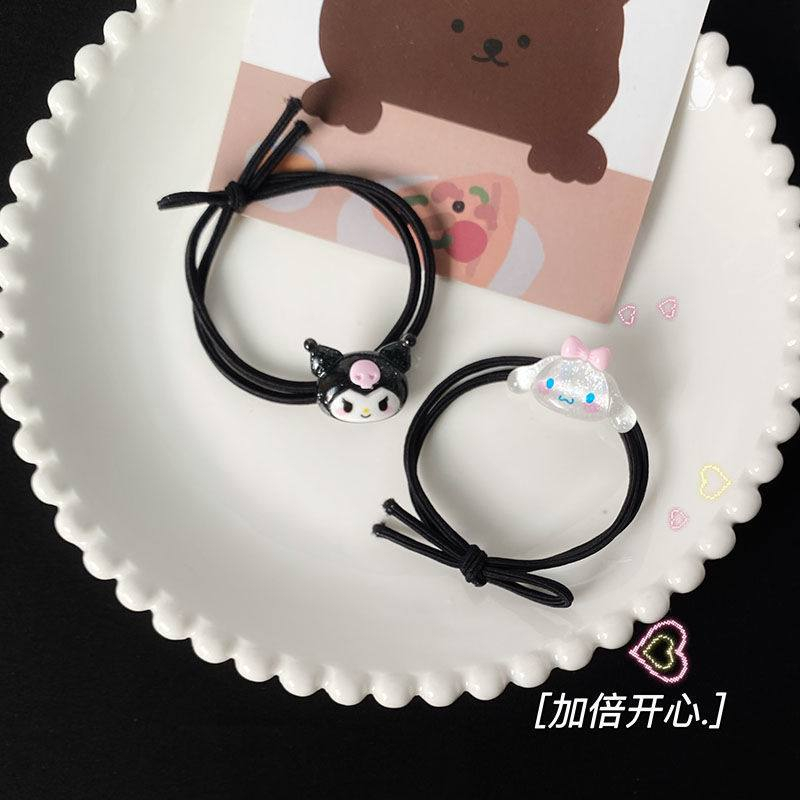 IKAT RAMBUT HAIR TIE MELODY CINNAMOROLL KUROMI POMPOMPURIN POCHACCO DOG TALI HITAM HAIR ACCESORIES AKSESORIS RAMBUT IMPOR KARET