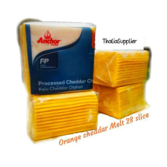 

ANCHOR ORANGE CHEESE 28 SLICE - 320GR, KEJU ORANGE LELEH/MELTING