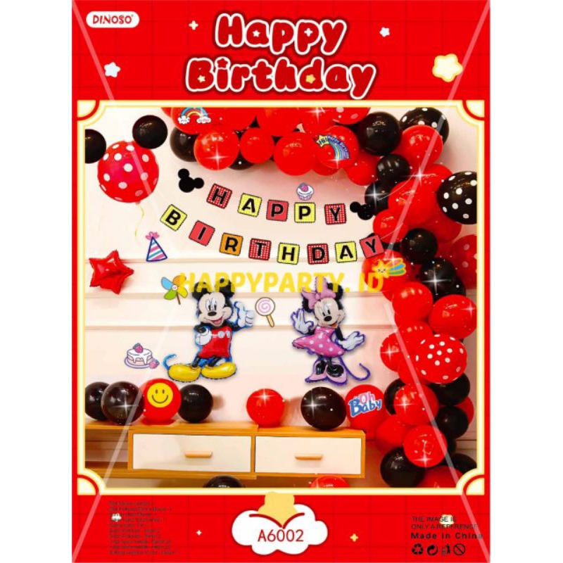 PAKET DEKORASI ULANGTAHUN ANAK NEW TEMA MICKEY&amp;MINNIE MOUSE