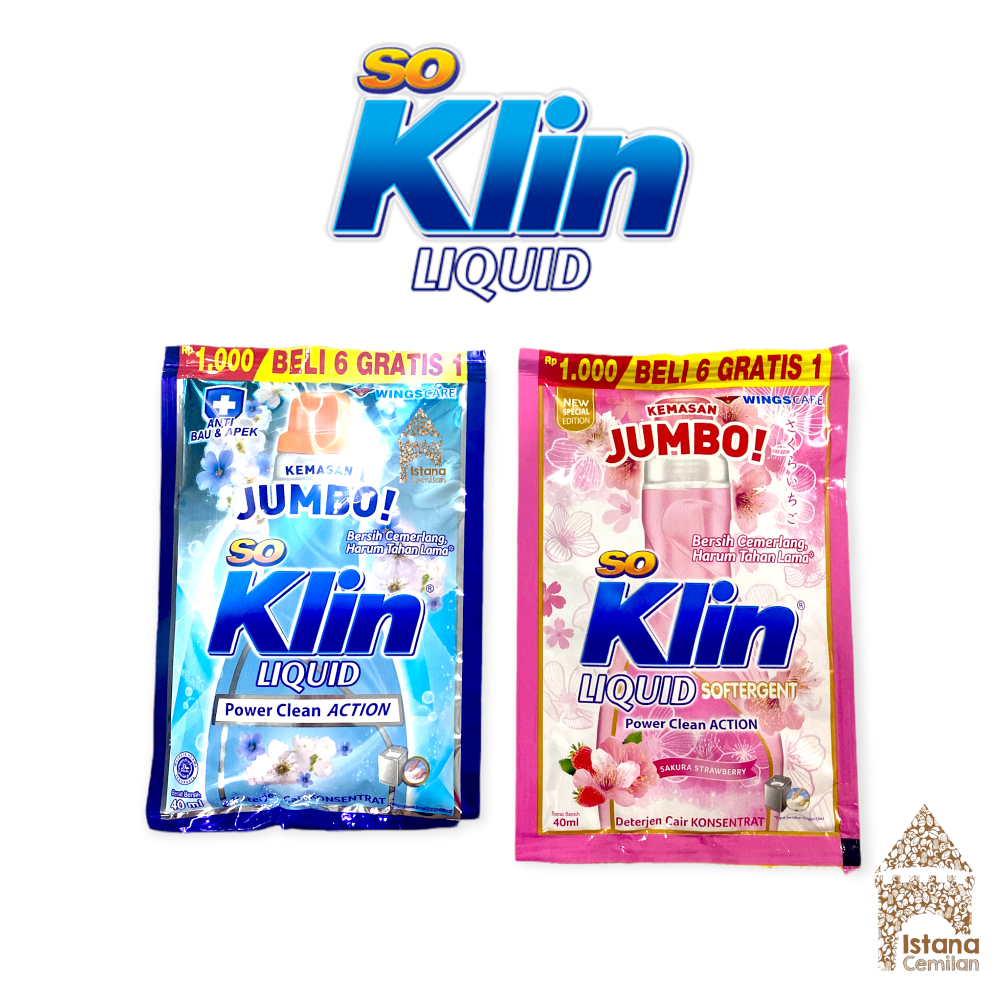 So Klin Liquid Biru / Pink JUMBO 40 ml SATUAN