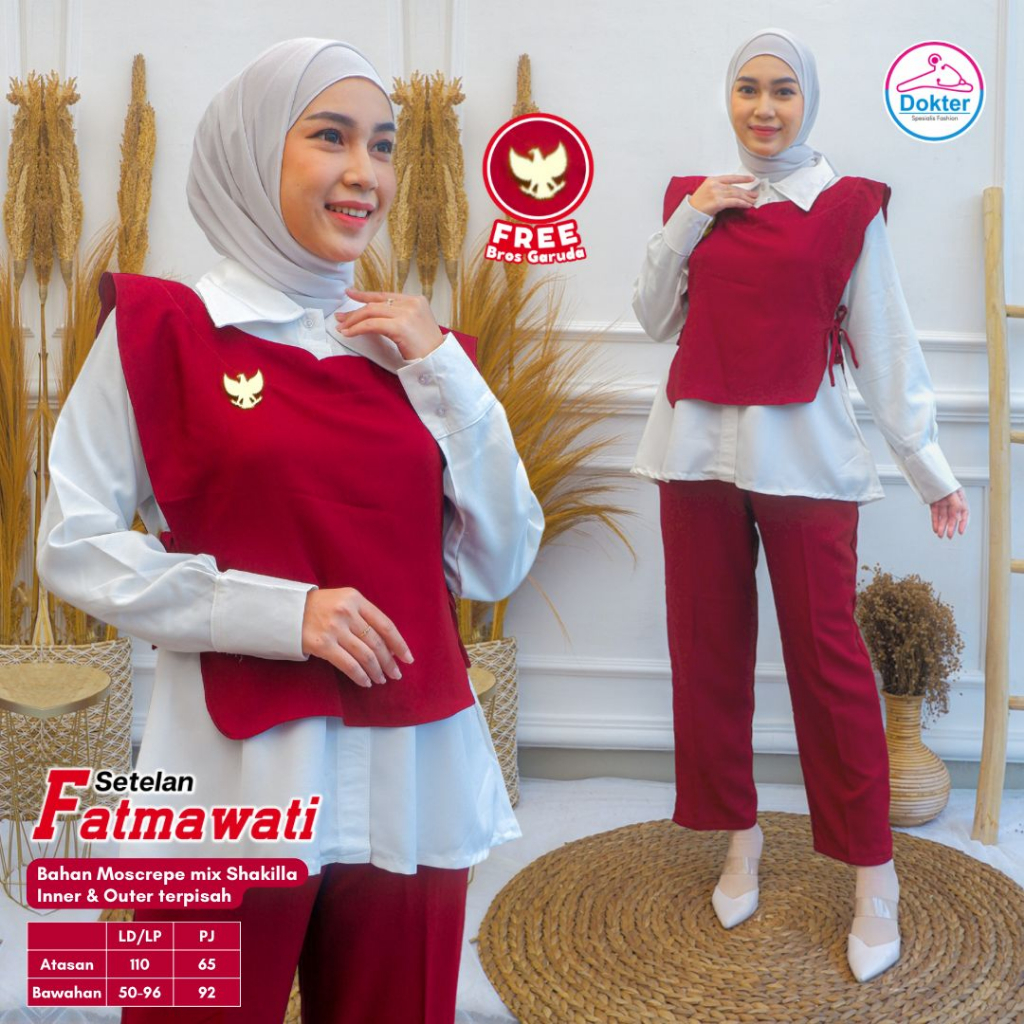 Setelan Fatmawati Plus Inner Dan Outher Original Produk By Dokter Hijab