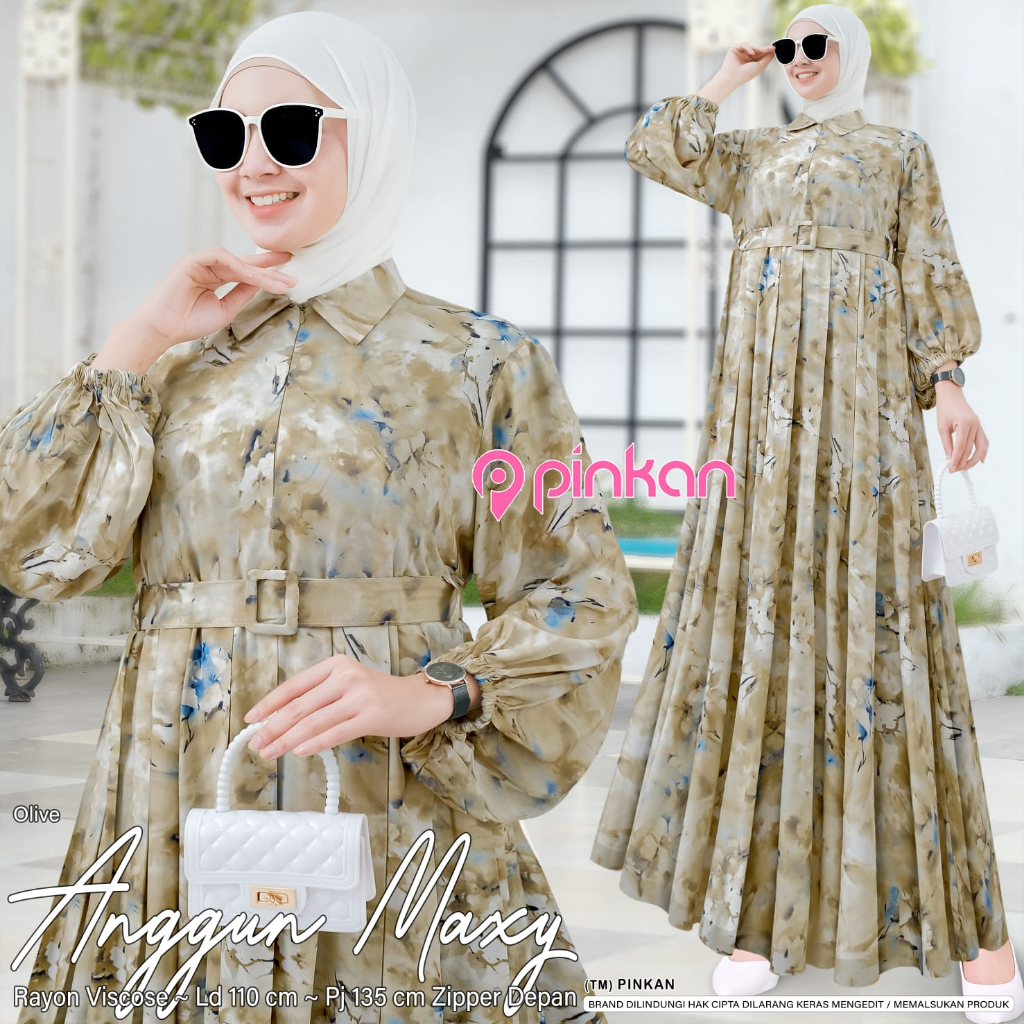 Anggun Maxy Dress Gamis Muslim Original Produk By Pinkan