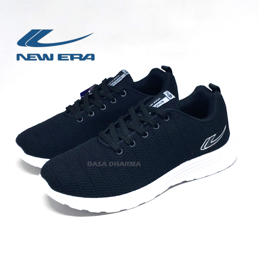 Sepatu New Era Daniel 01 L Sneakers Sekolah Pria Hitam Putih Size 39 - 43