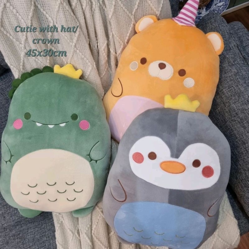 BONEKA ANIMAL CUTIE DINO PENGUIN BEAR CROWN HAT