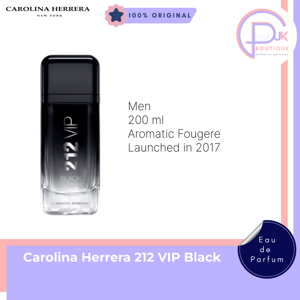 Carolina Herrera 212 VIP Black Parfum Pria Original EDP