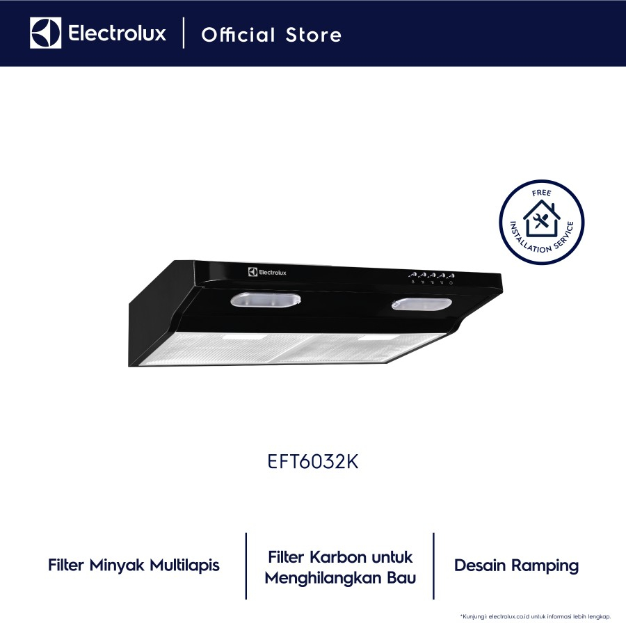 Paket Perfect Pair Cooker Hood EFT6032K + Kompor Tanam EHG7330BE