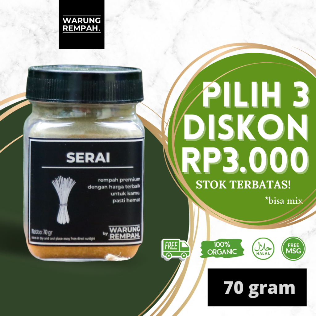 

Serai Sereh Sere Bubuk Lemongrass Ground