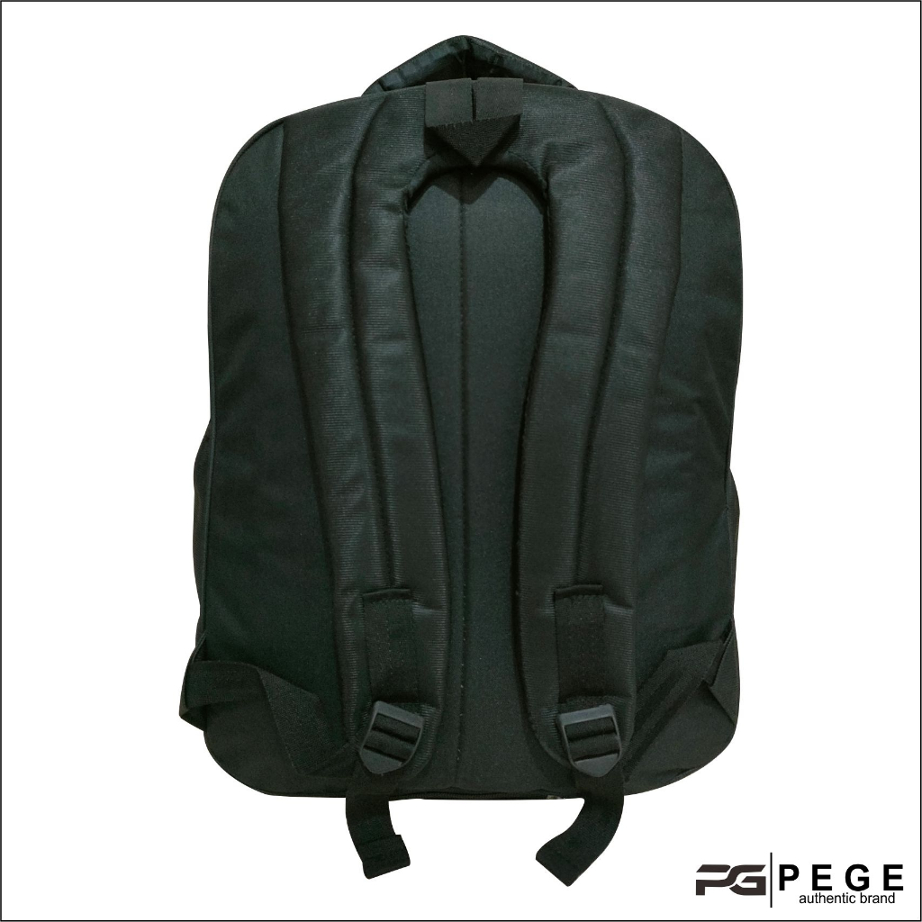 Tas Pria Ransel Laptop PEGE Enzio Model Simpel Polos Warna Hitam - PG 14