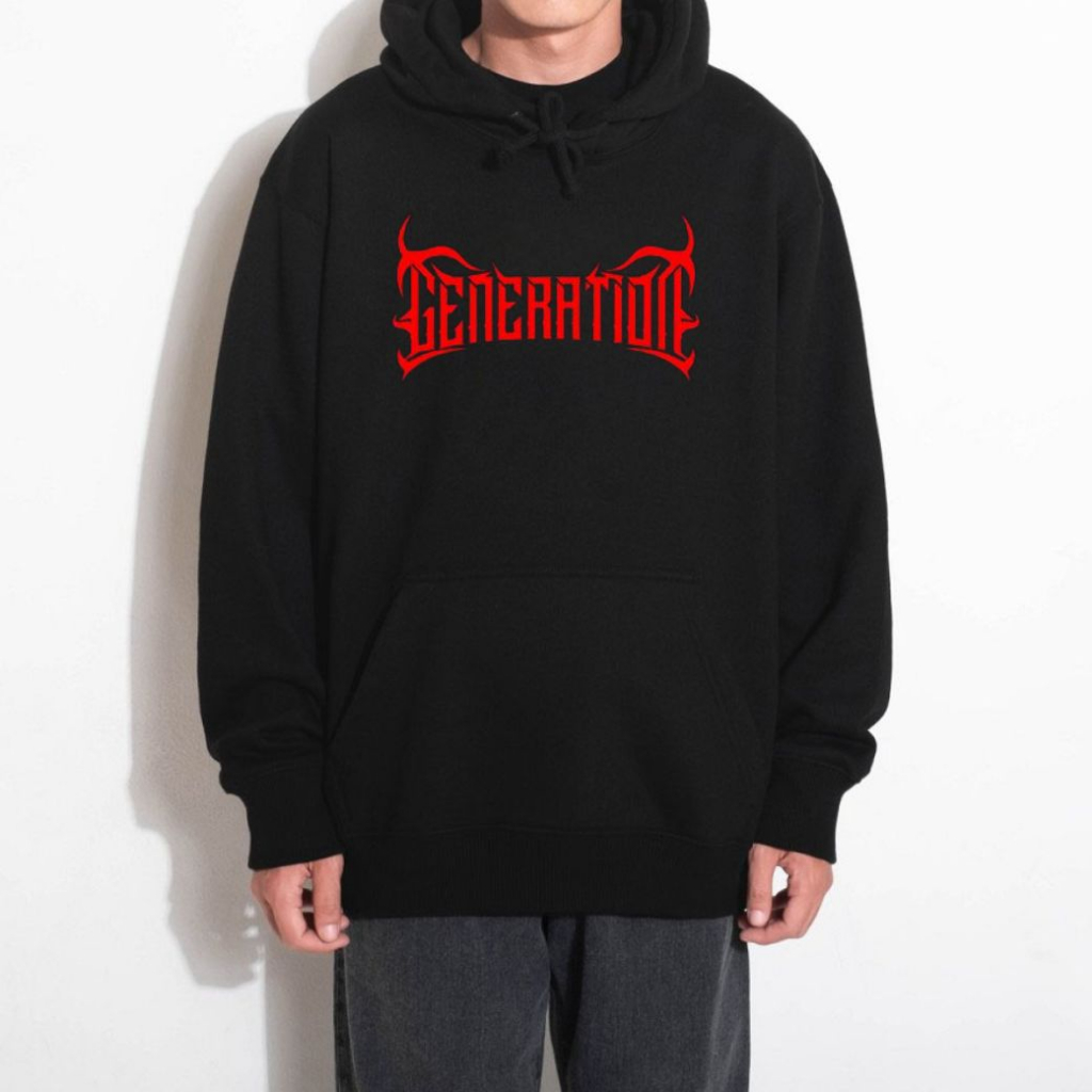 New Arivval - Sweater Hoodie Metal Text Black Generation Best Quality | Sweater Hoodie | Switer Mura