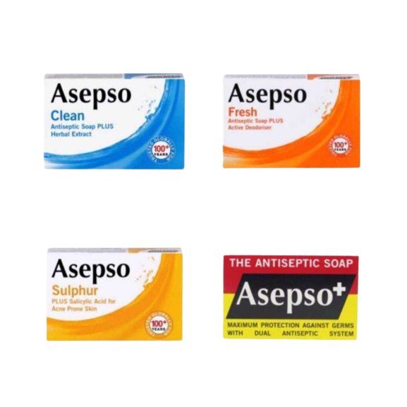 Asepso Sabun 80 gr Original/Sulphur/Clean/Fresh - Kulit, Antiseptik, Gatal, Alergi