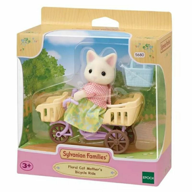 SYLVANIAN FAMILIES FLORAL CAT MOTHER'S BICYCLE RIDE