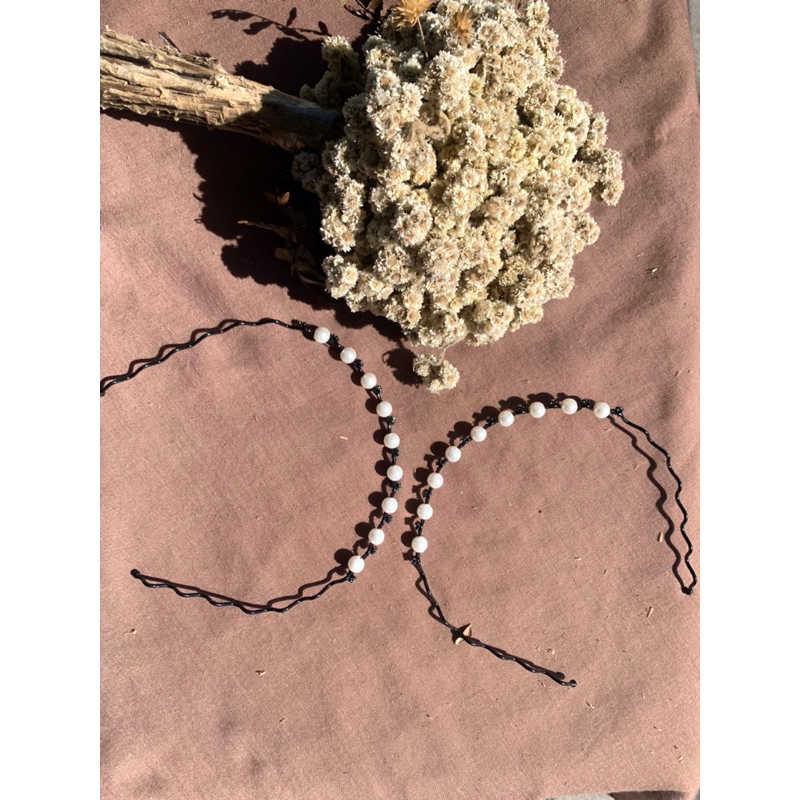 bando mutiara, bando rambut, bando mutiara korean viral