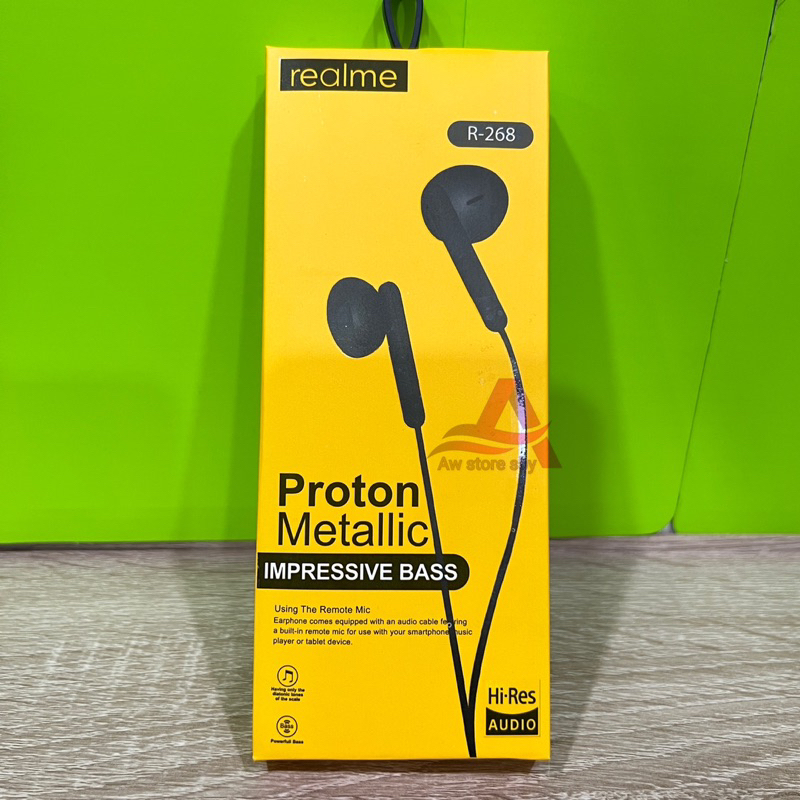 Headset Realme Metalic Extra Bass With Mic Earphone Realme Universal Jack Audio 3.5mm C2 C3 C11 C12 C15 C17 C20 C21 C25 C30 C31 Handsfree