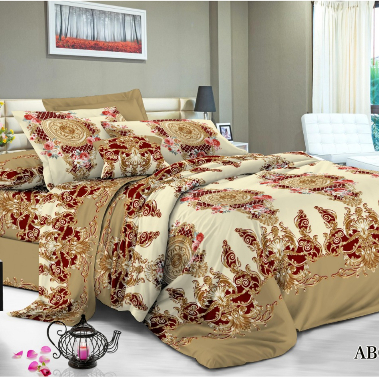 Sprei Set JUMBO 240x200 Katun BONITA/Sprei JUMBO Motif-Sulthon Coklat